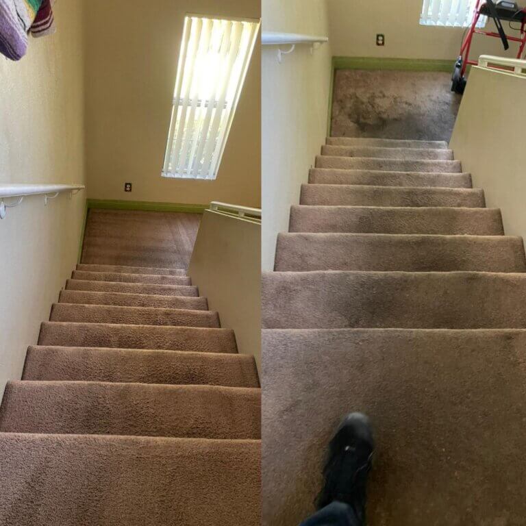 carpet on the steps cleaning service